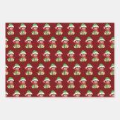 Cute Customized Children's Photo Elf Christmas Red ラッピングペーパーシート (正面3)