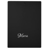 Cute Customized Personalized Black Clipboard  クリップボード (裏面)