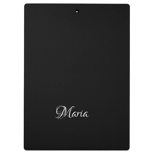 Cute Customized Personalized Black Clipboard  クリップボード (裏面)