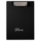 Cute Customized Personalized Black Clipboard  クリップボード (正面)