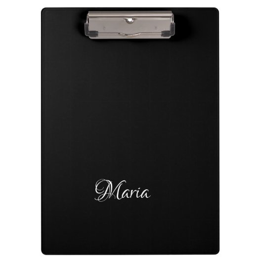Cute Customized Personalized Black Clipboard  クリップボード (正面)