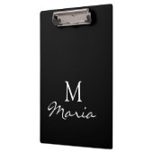 Cute Customized Personalized Black Clipboard  クリップボード (左)