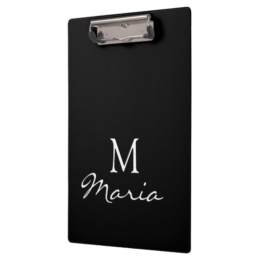 Cute Customized Personalized Black Clipboard クリップボード (左)