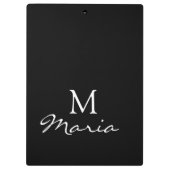 Cute Customized Personalized Black Clipboard  クリップボード (裏面)