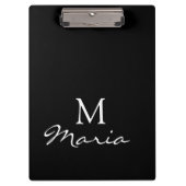 Cute Customized Personalized Black Clipboard  クリップボード (正面)