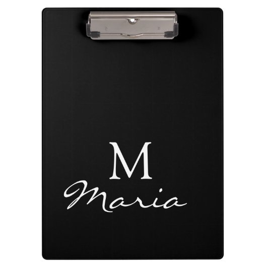 Cute Customized Personalized Black Clipboard  クリップボード (正面)