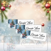 Cute Cyberpunk Reindeer with Christmas Tree ラベル