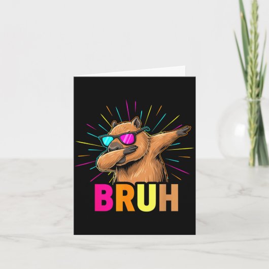 Cute Dabbing Capybara Funny Animal Meme Capy Lover カード (正面)