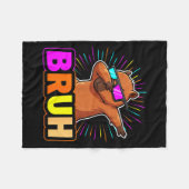 Cute Dabbing Capybara Funny Animal Meme Capy Lover フリースブランケット (正面(横))