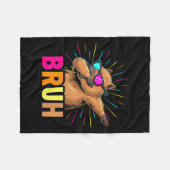 Cute Dabbing Capybara Funny Animal Meme Capy Lover フリースブランケット (正面(横))