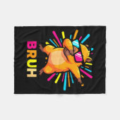 Cute Dabbing Capybara Funny Animal Meme Capy Lover フリースブランケット (正面(横))