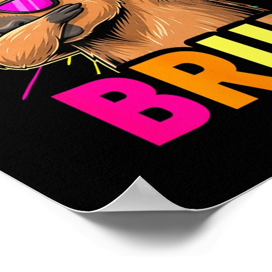 Cute Dabbing Capybara Funny Animal Meme Capy Lover ポスター (角)