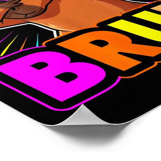 Cute Dabbing Capybara Funny Animal Meme Capy Lover ポスター (角)