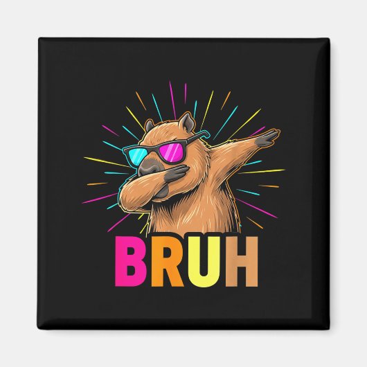 Cute Dabbing Capybara Funny Animal Meme Capy Lover マグネット (正面)