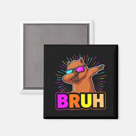 Cute Dabbing Capybara Funny Animal Meme Capy Lover マグネット (正面/裏面)