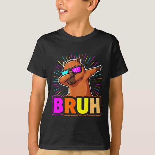 Cute Dabbing Capybara Funny Animal Meme Capy Lover Tシャツ (正面)