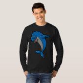 Cute Dabbing Dolphin Funny Sea Animal Whale Men Wo Tシャツ (正面フル)