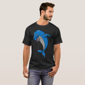 Cute Dabbing Dolphin Funny Sea Animal Whale Men Wo Tシャツ (正面フル)