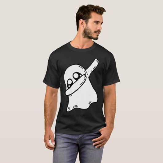 Cute Dabbing Ghost Dab Dance Gesture Pose Hallowee Tシャツ (正面フル)