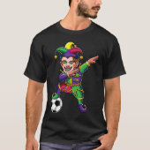 Cute Dabbing Mardi Gras Jester Soccer Lover Dab Co Tシャツ (正面)