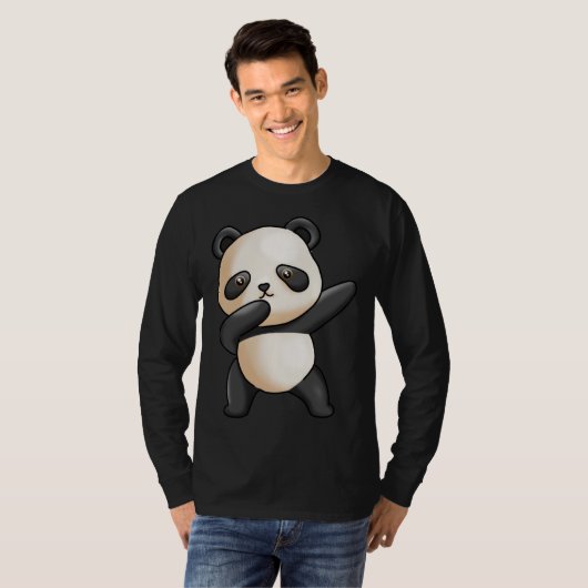 Cute Dabbing Panda Cute Animal Giant Panda Bear Da Tシャツ (正面フル)