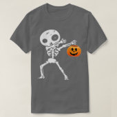 Cute Dabbing skeleton Jack O Lantern Pumpkin Happy Tシャツ (デザイン正面)