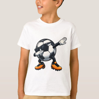 Cute Dabbing Sungles Footll Soccer Ll Cartoon Funn Tシャツ