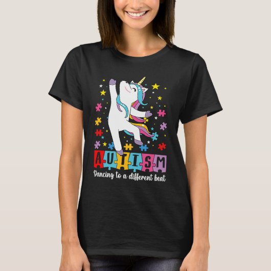 Cute Dabbing Unicorn Autism Dancing To A Different Tシャツ (正面)