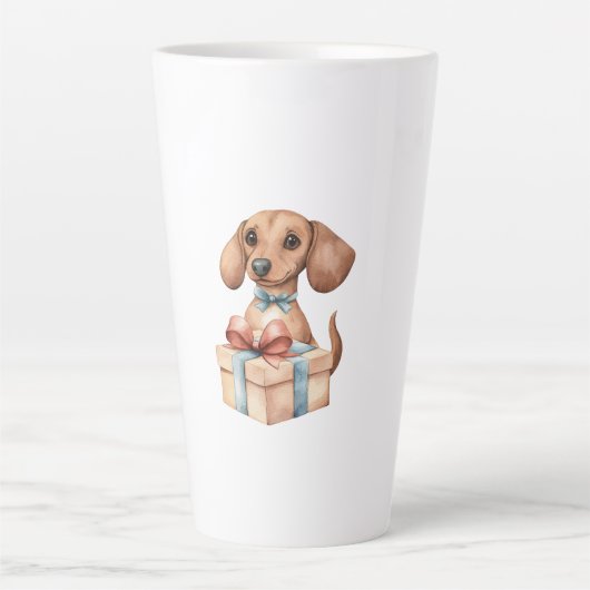 Cute Dachshund Birthday Mug A Tiny Bit Older カフェラテマグ (正面)