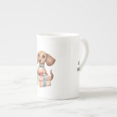 Cute Dachshund Birthday Mug A Tiny Bit Older ボーンチャイナマグカップ (正面右)