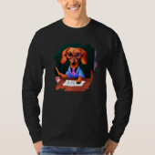 Cute Dachshund Chiweenie Teacher Professor School  Tシャツ (正面)