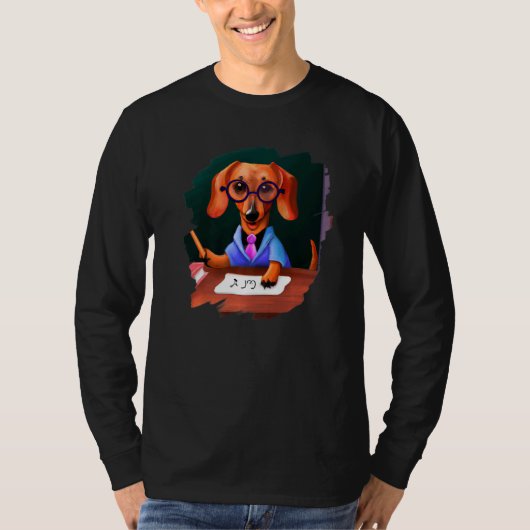 Cute Dachshund Chiweenie Teacher Professor School  Tシャツ (正面)