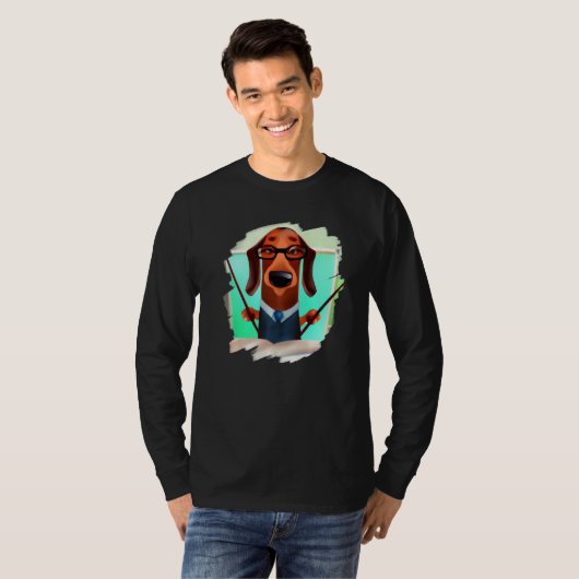 Cute Dachshund Chiweenie Teacher Professor School  Tシャツ (正面フル)