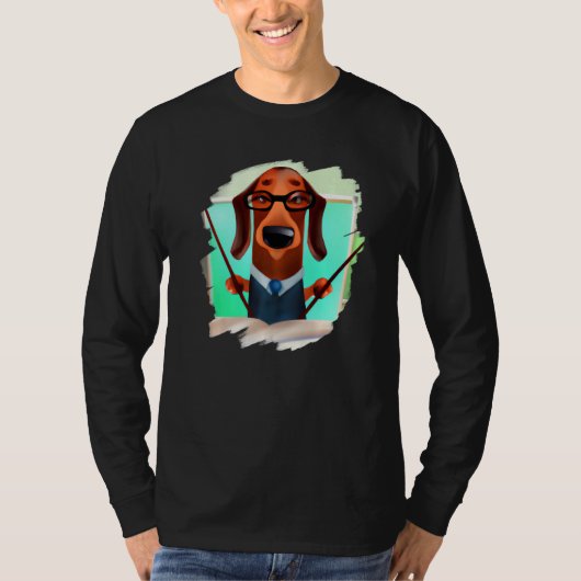 Cute Dachshund Chiweenie Teacher Professor School Tシャツ (正面)
