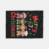 Cute Dachshund Christmas Design Funny Holiday Dog  フリースブランケット (正面(横))