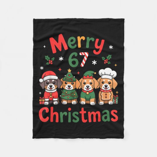 Cute Dachshund Christmas Design Funny Holiday Dog  フリースブランケット (正面)