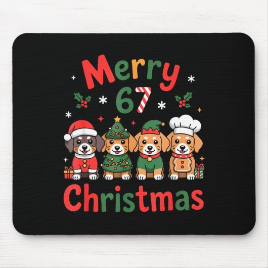 Cute Dachshund Christmas Design Funny Holiday Dog マウスパッド (正面)