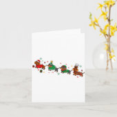 Cute Dachshund Christmas Parade Christmas  カード (黄色い花)