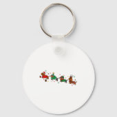 Cute Dachshund Christmas Parade Christmas  キーホルダー (正面)