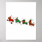 Cute Dachshund Christmas Parade Christmas  ポスター (正面)