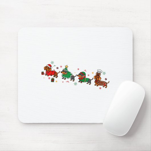 Cute Dachshund Christmas Parade Christmas マウスパッド (マウス)