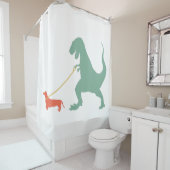 Cute Dachshund Dinosaur Funny Wiener Dog シャワーカーテン (インサイチュ)