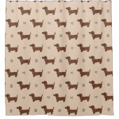 Cute Dachshund Dog シャワーカーテン (正面)