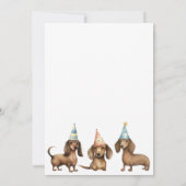 Cute Dachshund Dog 80th Birthday Party  Invitation 招待状 (裏面)