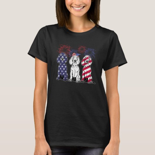 Cute Dachshund Dog  American Flag 4th Of July Usa Tシャツ (正面)