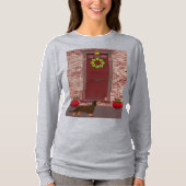 Cute Dachshund Dog Christmas Art on T-Shirt Tシャツ (正面)