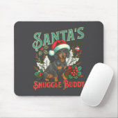 Cute Dachshund Dogs Christmas Lights Santa Holiday マウスパッド (マウス)