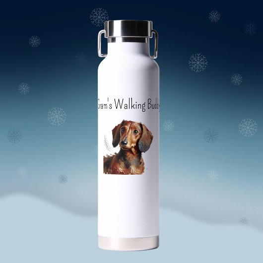 Cute Dachshund'' Gram's Walking Buddy Personalize ウォーターボトル