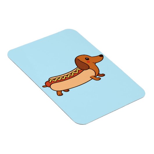 Cute dachshund hotdog マグネット (右側)
