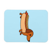 Cute dachshund hotdog マグネット (横)